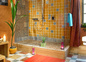 Salle de bain bleue