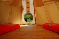 INtérieur des tipis de l'étang en Charente-Maritime